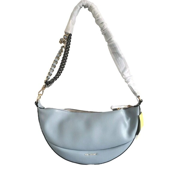Marc Jacobs Leather Hobo Bag Women's Large Eclipse Blue Mix Metal Dustbag NWT - Picture 1 of 7